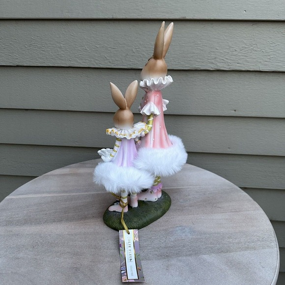 Easter Ballerina Bunnies Figurine Fluffy Tutus Easter Eggs Two Precious Bunnies - Picture 5 of 10